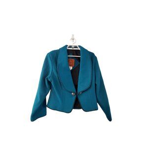 Mid-West Garment Co jacket womens Small teal 80% wool Western